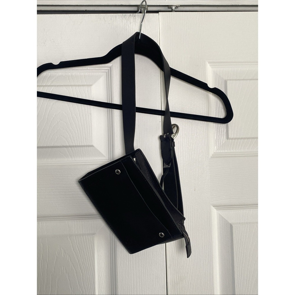Frye Black Leather Belt Bag Medium Campus Hip Pack